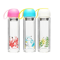 Natural glass water bottle 350ml