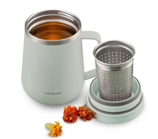 Metro Tee-/Kaffeetasse mit Teesieb- Doppelwandiger Edelstahl – Isolierflasche