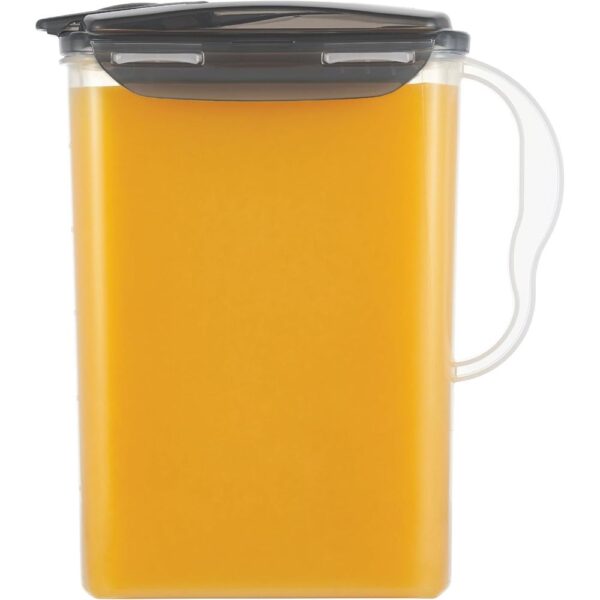 Kühlschrankkrug, Krug mit Deckel, Saftkrug / Saftkanne / Wasserkrug mit Griff, BPA-frei