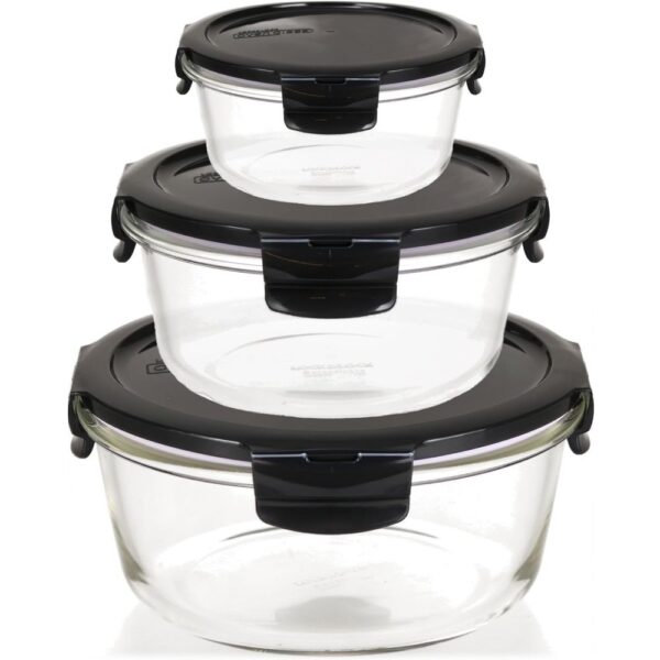 Frischhaltedosen set aus Glas – Mikrowellengeeignete Vorratdosen mit Deckel – Für Backofen, Mikrowelle